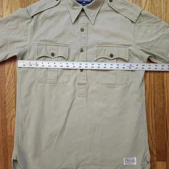 Ralph Lauren Vintage Polo Sport Mens Pop Over Shirt Size S Safari Utility - Picture 6 of 6